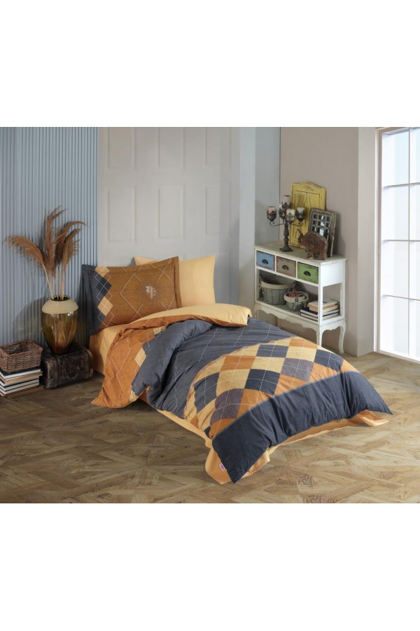 Hobby Tek Kişilik Poplin Nevresim Takımı Carilla Sarı