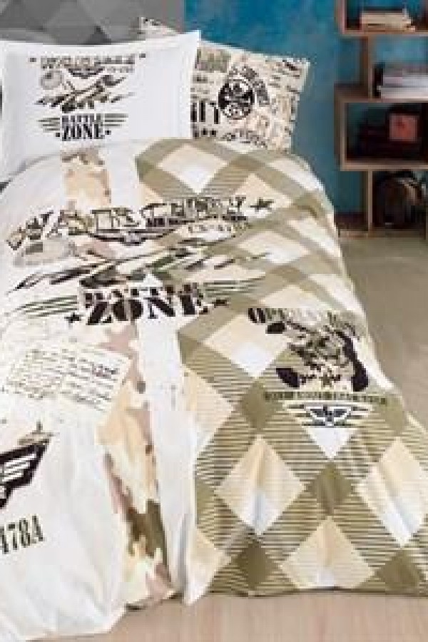 Hobby Tek Kişilik Poplin Nevresim Takımı Sky Force Yeşil