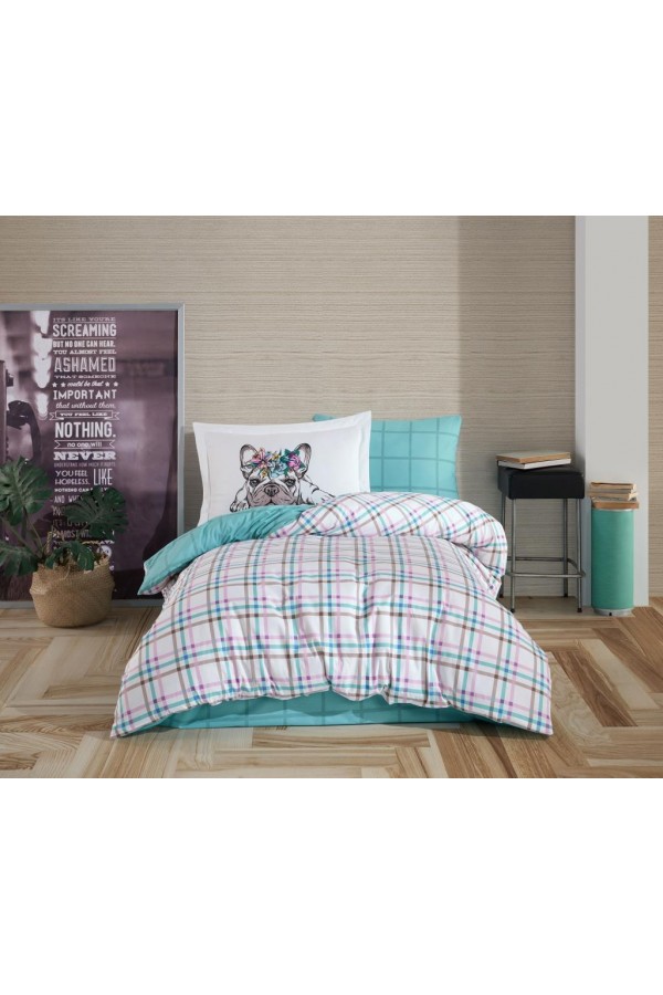 Hobby Tek Kişilik Poplin Nevresim Takımı Monart Yeşil