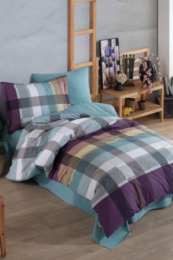 Hobby Tek Kişilik Poplin Nevresim Takımı Virginia Bordo