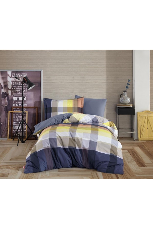 Hobby Tek Kişilik Poplin Nevresim Takımı Virginia Lacivert