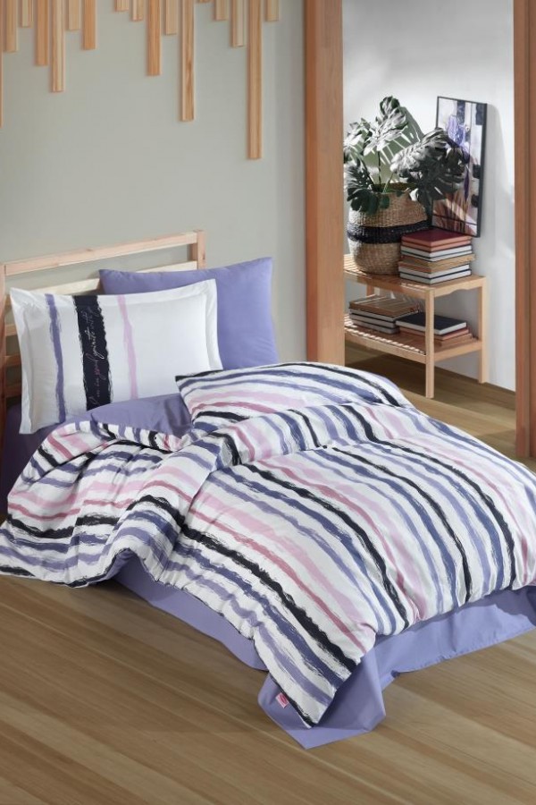 Hobby Tek Kişilik Poplin Nevresim Takımı Trend Mavi Hobby Tek Kişilik Poplin Nevresim Takımı Trend Mavi