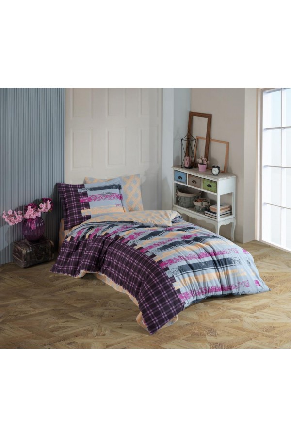 Hobby Tek Kişilik Poplin Nevresim Takımı Vivaldi Gri