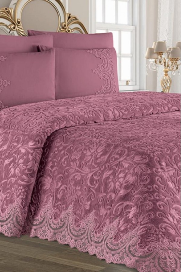 Anna Karina Çift Kişilik Çeyizlik Battaniye Takımı Safir Mürdüm Anna Karina Çift Kişilik Çeyizlik Battaniye Takımı Safir Mürdüm