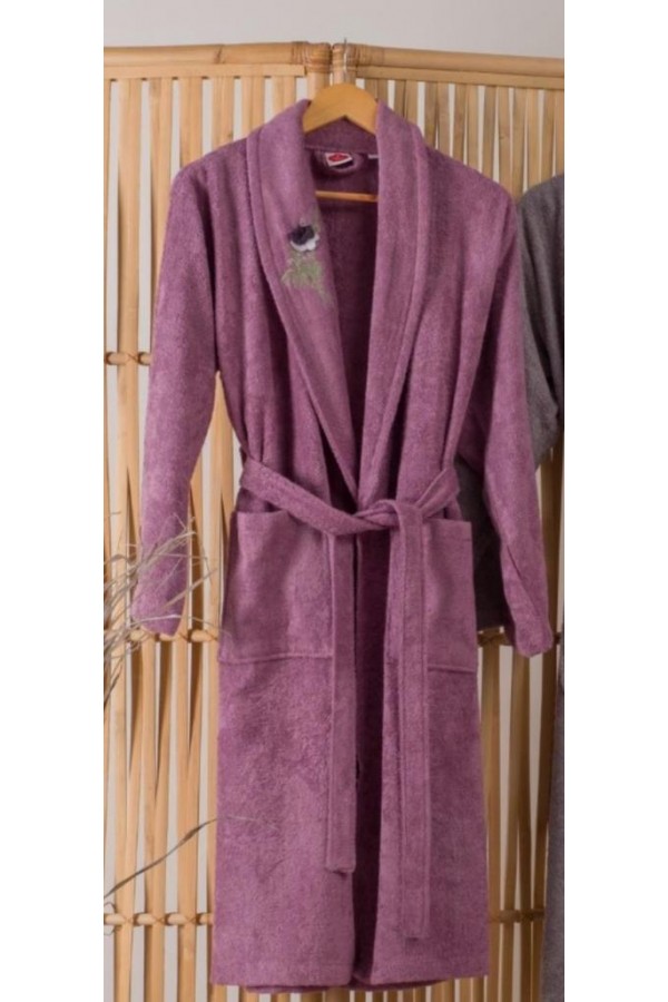 Nevresim Dünyası Bambu Tek Bornoz Lila