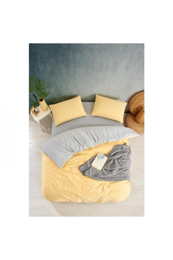 Nevresim Dünyası Düz Renk Tek Kişilik Nevresim Takımı Sarı 8627612612712