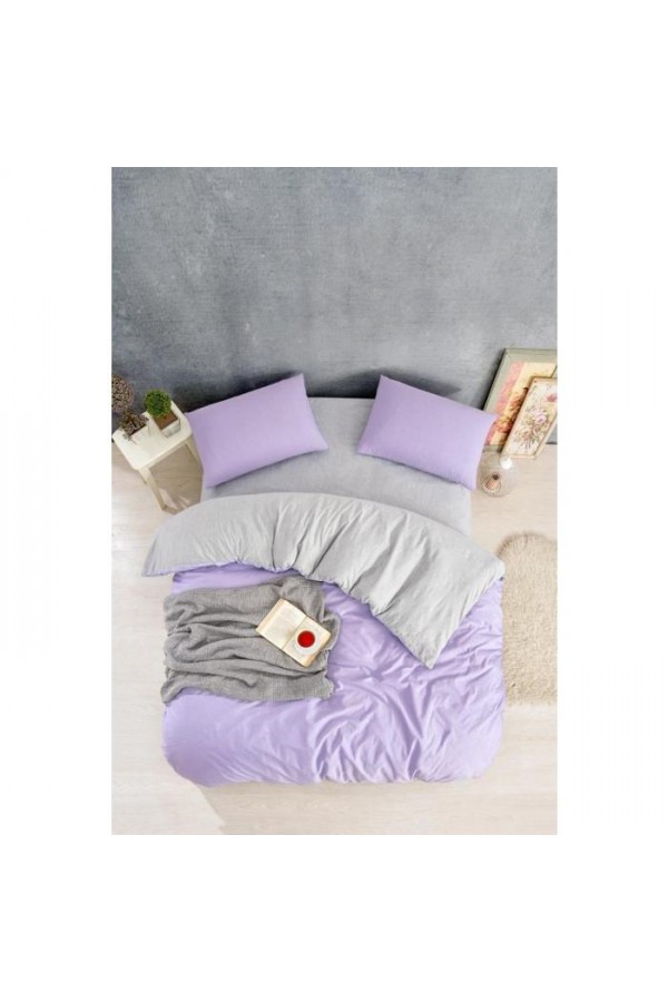 Nevresim Dünyası Düz Renk Tek Kişilik Nevresim Takımı Lila