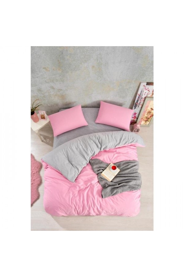 Nevresim Dünyası Düz Renk Tek Kişilik Nevresim Takımı Pembe