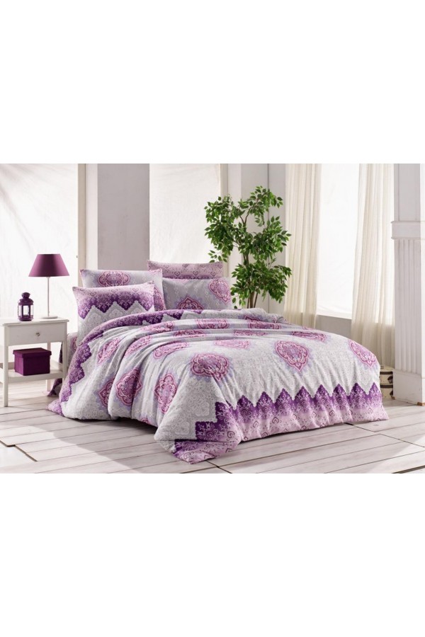 Nevresim Dünyası Moda Ranforce Çift Kişilik Nevresim Takımı Nadide Lila