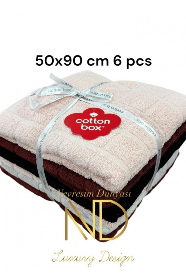 Cotton Box 6lı Jakarlı Dama Havlu Seti