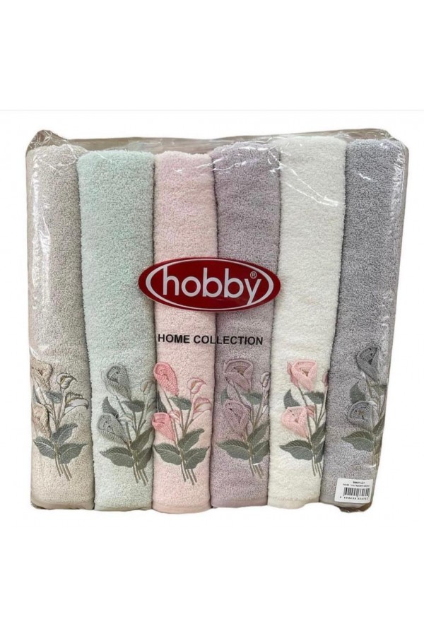 Hobby 50x85cm 12'li Nakışlı Havlu Lily