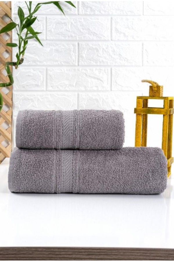 Nevresim Dünyası Gri 2'li Havlu Seti