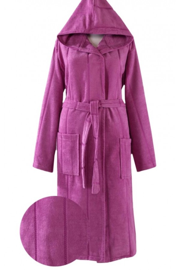 Nevresim Dünyası Pamuklu Tek Bornoz Mor