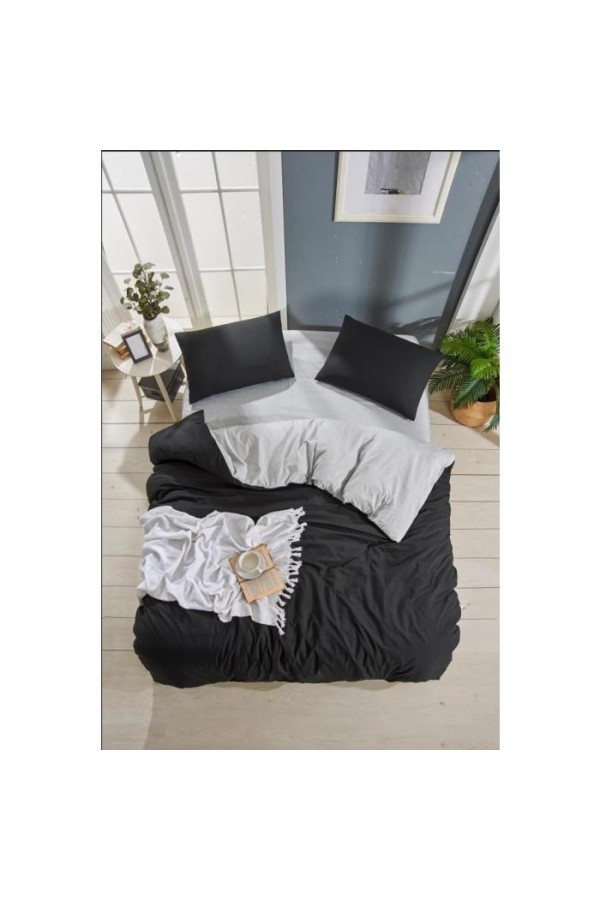 Nevresim Dünyası Düz Renk Tek Kişilik Nevresim Takımı Siyah