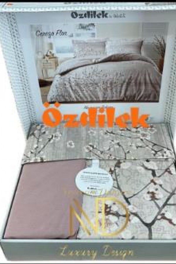 Özdilek Çift Kişilik Ranforce Nevresim Takımı Cerezo Flor Pudra