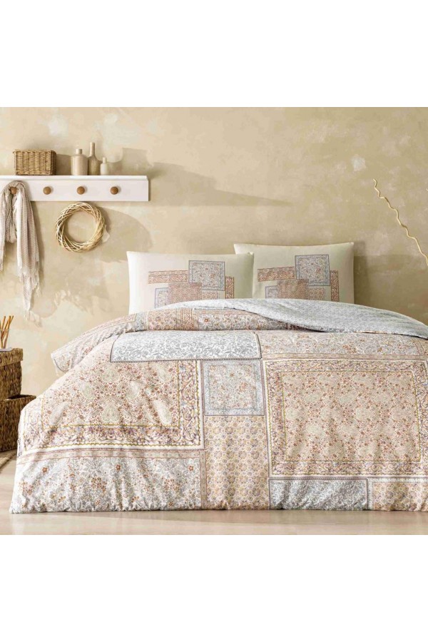 Taç Çift Kişilik Ranforce Nevresim Takımı Agate Kiremit