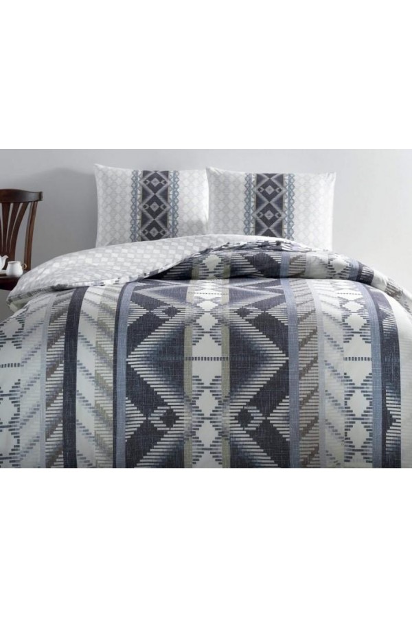 Taç Çift Kişilik Ranforce Nevresim Takımı Ferlin Lacivert