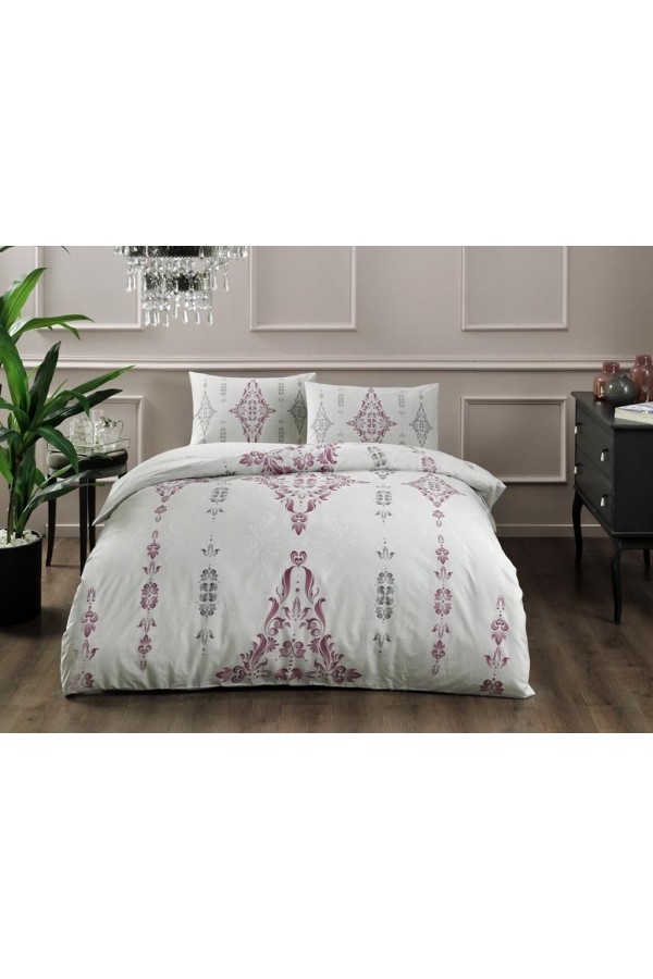 Taç Çift Kişilik Ranforce Nevresim Takımı Zahara Bordo