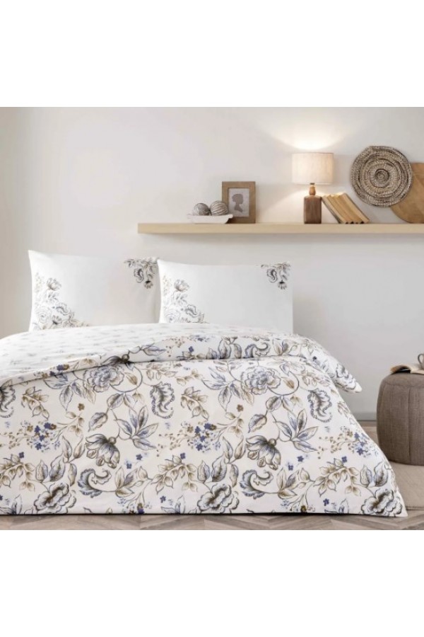 Taç Çift Kişilik Ranforce Nevresim Takımı Norah Kahve