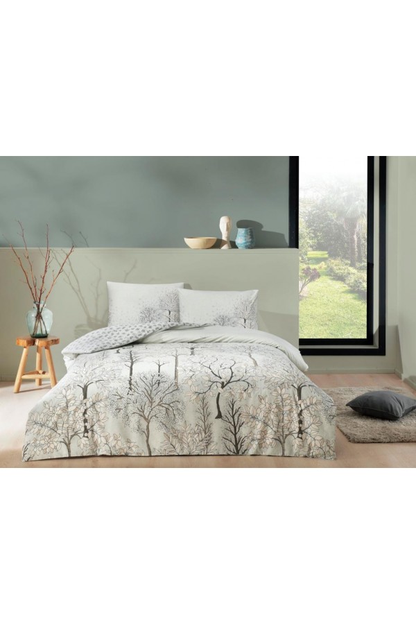 Taç Çift Kişilik Ranforce Nevresim Takımı Sakura Mint