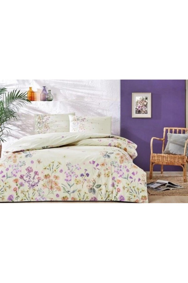 Taç Çift Kişilik Ranforce Nevresim Takımı Felina Krem