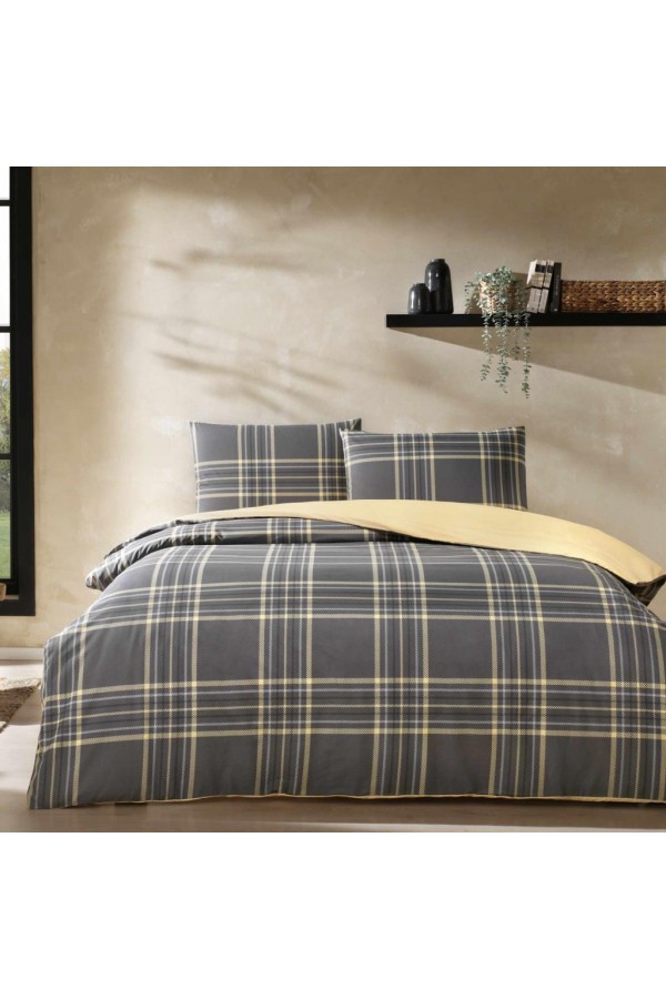 Taç Çift Kişilik Ranforce Nevresim Takımı Aspen Antrasit