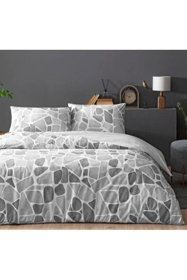 Taç Çift Kişilik Ranforce Nevresim Takımı Alvy Gri