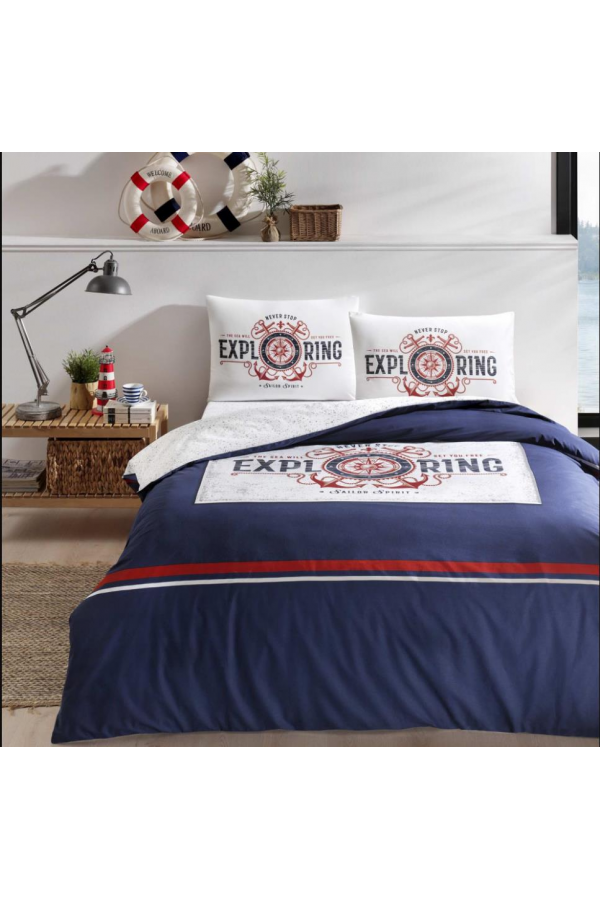 Taç Çift Kişilik Ranforce Nevresim Takımı Greedo Lacivert