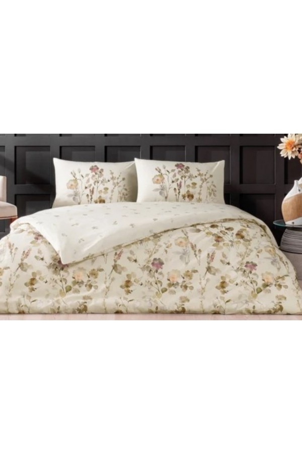 Taç Çift Kişilik Ranforce Nevresim Takımı Nina Bej