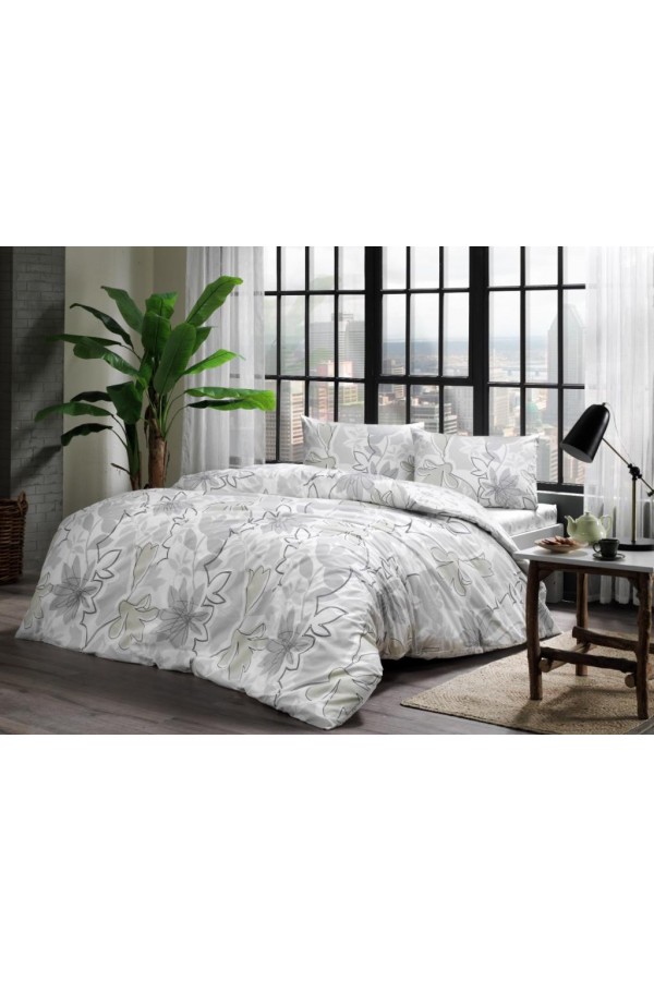 Taç Çift Kişilik Ranforce Nevresim Takımı Jamie Gri