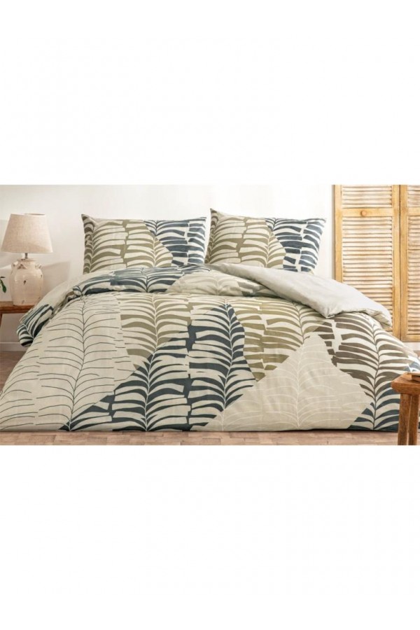 Taç Çift Kişilik Ranforce Nevresim Takımı Ella Kahve