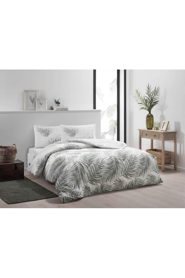 Taç Çift Kişilik Ranforce Nevresim Takımı Lenora Yeşil