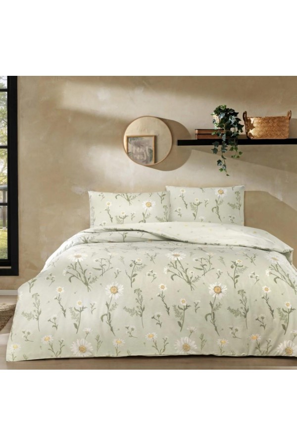 Taç Çift Kişilik Ranforce Nevresim Takımı Laurel Yeşil