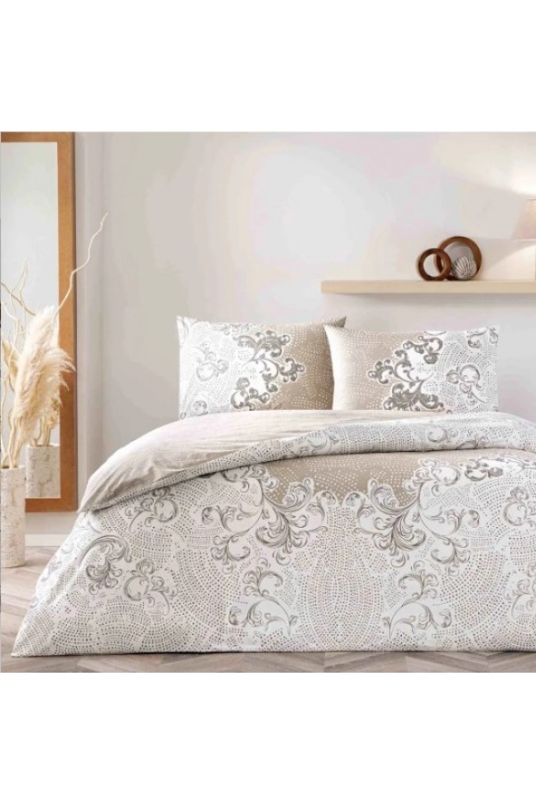 Taç Çift Kişilik Ranforce Nevresim Takımı Lucinda Vizon