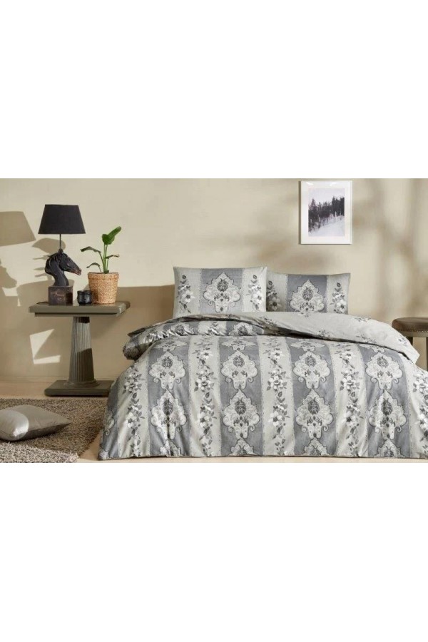 Taç Çift Kişilik Ranforce Nevresim Takımı Edwina Gri