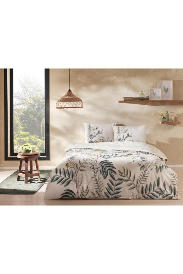 Taç Çift Kişilik Ranforce Nevresim Takımı Liana Bej