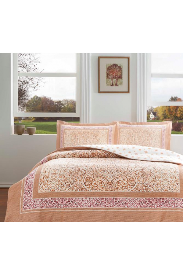 Taç Çift Kişilik Saten Nevresim Takımı Hamlet Kiremit