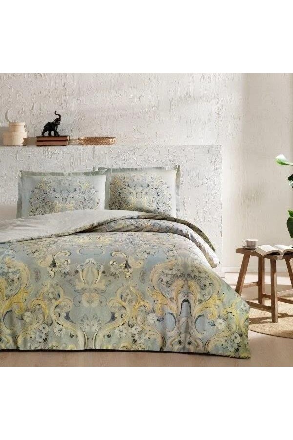 Taç Çift Kişilik Saten Nevresim Takımı Gisella Krem