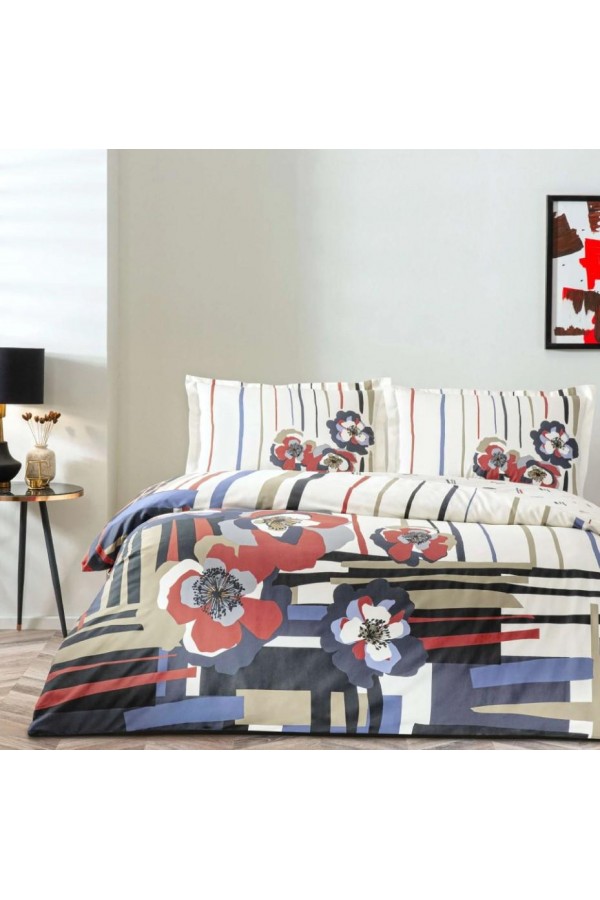 Taç Çift Kişilik Saten Nevresim Takımı Vanessa Kırmızı Taç Çift Kişilik Saten Nevresim Takımı Vanessa Kırmızı