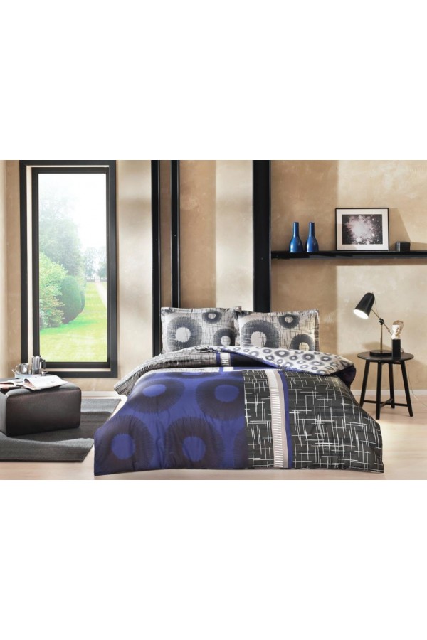 Taç Çift Kişilik Saten Nevresim Takımı Lionel Lacivert Taç Çift Kişilik Saten Nevresim Takımı Lionel Lacivert