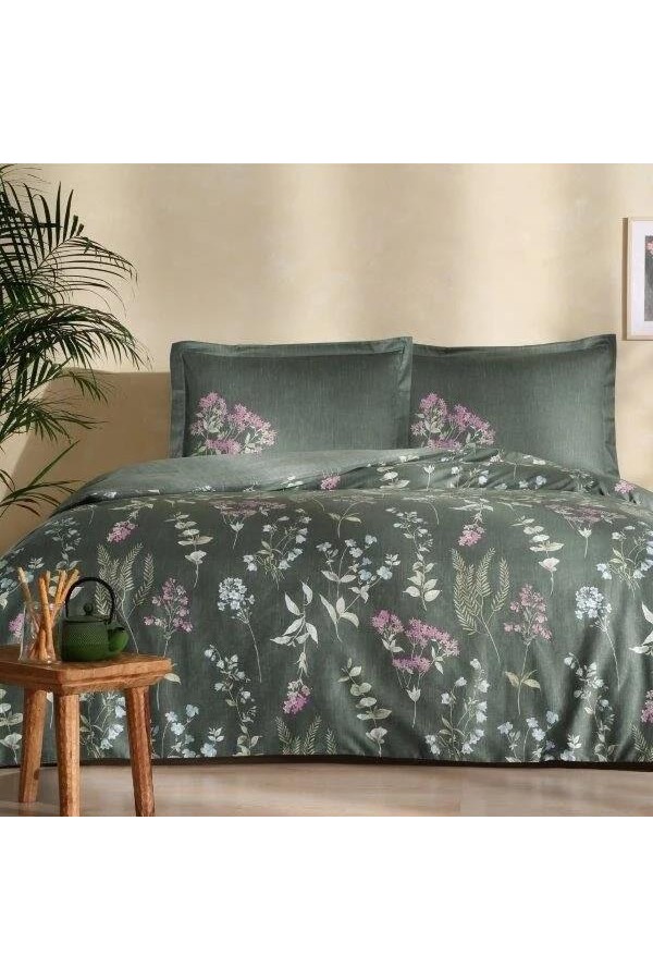 Taç Çift Kişilik Saten Nevresim Takımı Ruth Yeşil Taç Çift Kişilik Saten Nevresim Takımı Ruth Yeşil