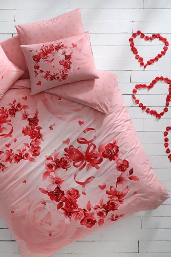 Taç Glow Parlayan Çift Kişilik Ranforce Nevresim Takımı Roses Pembe Taç Glow Parlayan Çift Kişilik Ranforce Nevresim Takımı Roses Pembe