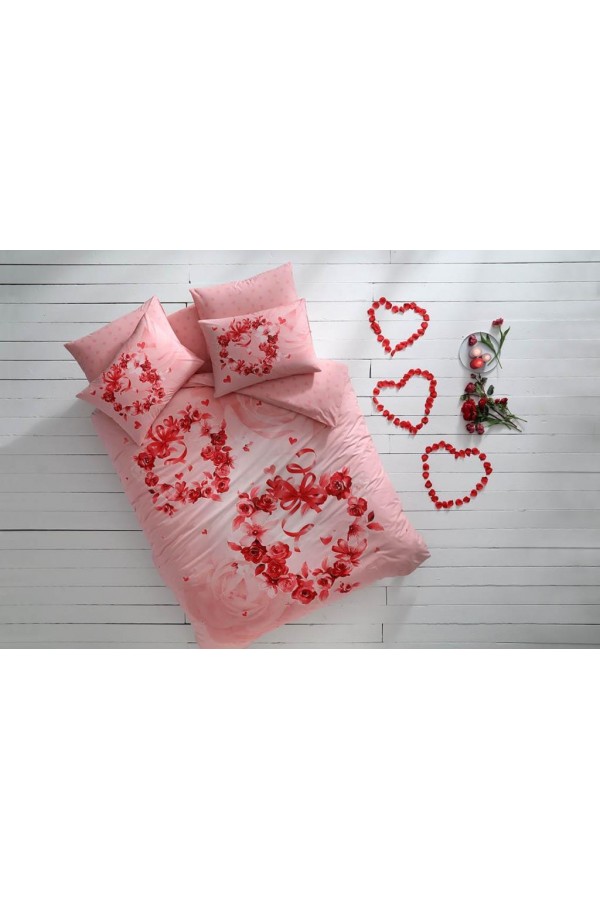 Taç Glow Parlayan Çift Kişilik Ranforce Nevresim Takımı Roses Pembe Taç Glow Parlayan Çift Kişilik Ranforce Nevresim Takımı Roses Pembe