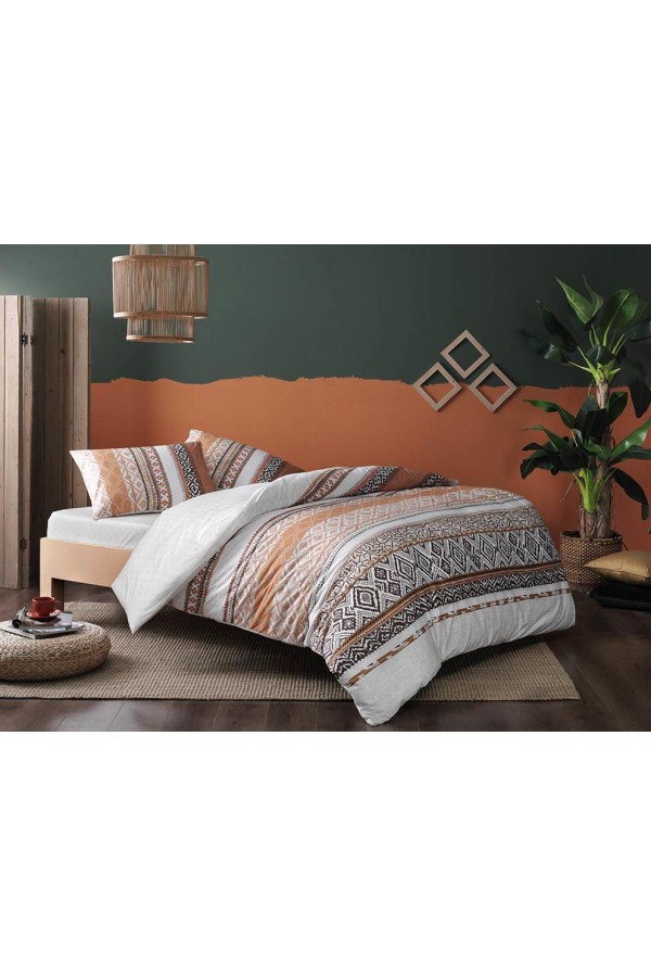 Taç Ranforce Tek Kişilik Nevresim Takımı Daria Taba Taç Ranforce Tek Kişilik Nevresim Takımı Daria Taba