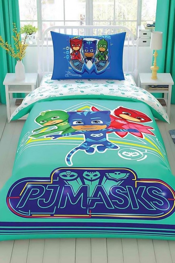 Taç Lisanslı PJ Mask Move Tek Kişilik Nevresim Takımı Taç Lisanslı PJ Mask Move Tek Kişilik Nevresim Takımı