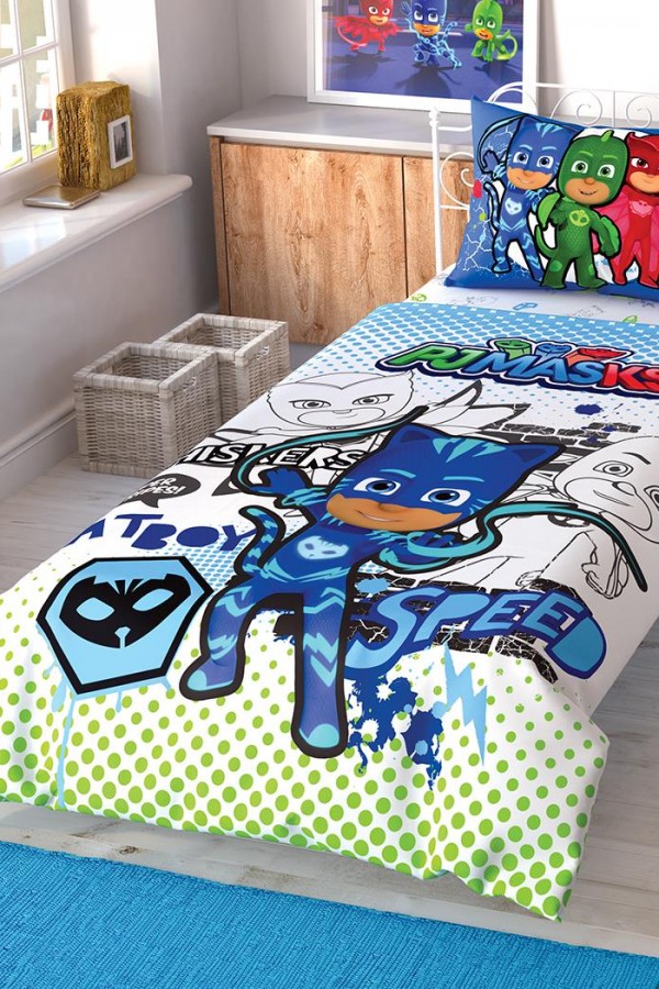 Taç Lisanslı Pj Masks Çek Canlandır Tek Kişilik Nevresim Takımı Taç Lisanslı Pj Masks Çek Canlandır Tek Kişilik Nevresim Takımı
