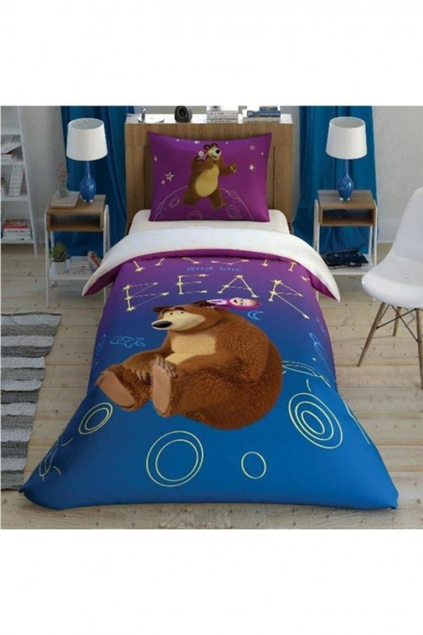 Taç Lisanslı Nevresim Takımı Masha And The Bear Galaxy Glow Taç Lisanslı Nevresim Takımı Masha And The Bear Galaxy Glow