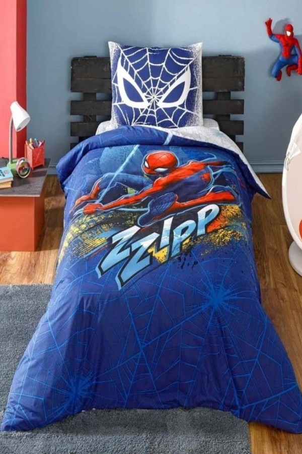 Taç Lisanslı Spiderman Blue City Tek Kişilik Nevresim Takımı Taç Lisanslı Spiderman Blue City Tek Kişilik Nevresim Takımı