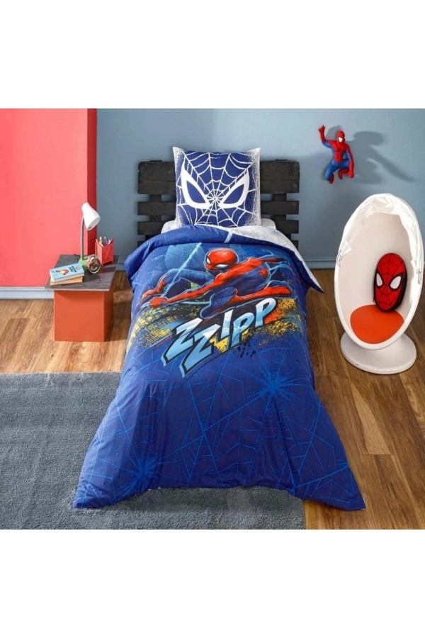 Taç Lisanslı Spiderman Blue City Tek Kişilik Nevresim Takımı Taç Lisanslı Spiderman Blue City Tek Kişilik Nevresim Takımı