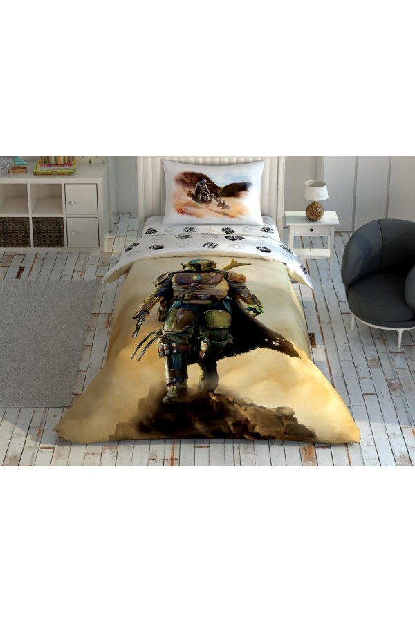 Taç Lisanslı Tek Kişilik Nevresim Takımı Star Wars Mandalorian Dust Cloud Taç Lisanslı Tek Kişilik Nevresim Takımı Star Wars Mandalorian Dust Cloud